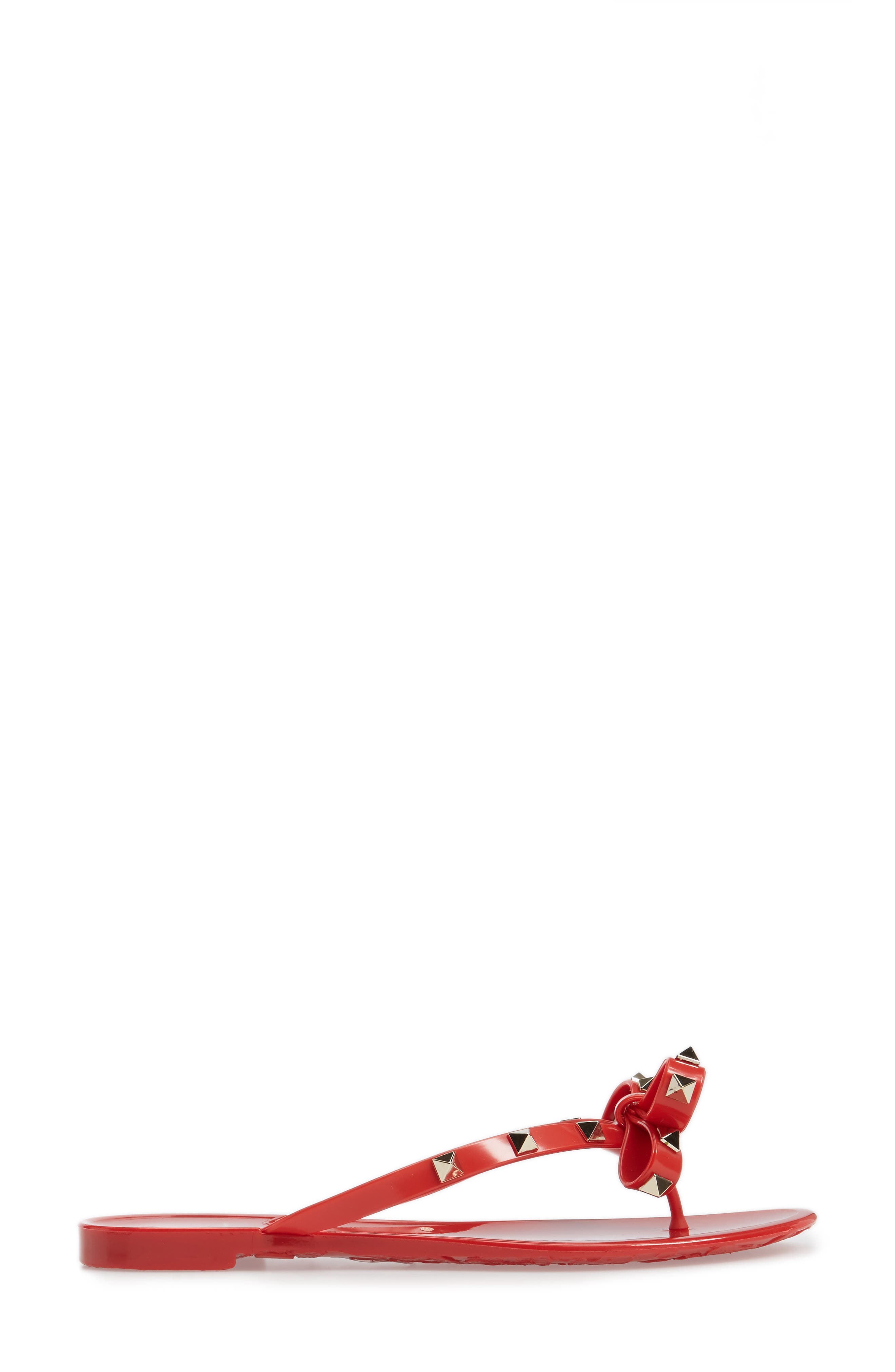 Rockstud Jelly Flip Flop, Alternate, color, RED