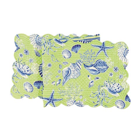 Green Seashell Table Runner