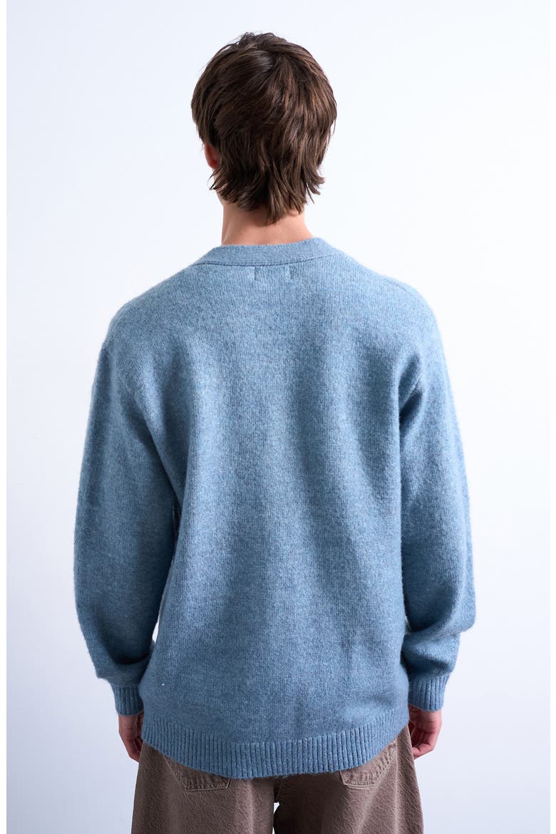 Oversize V-Neck Cardigan, Alternate, color, MEDIUM BLUE