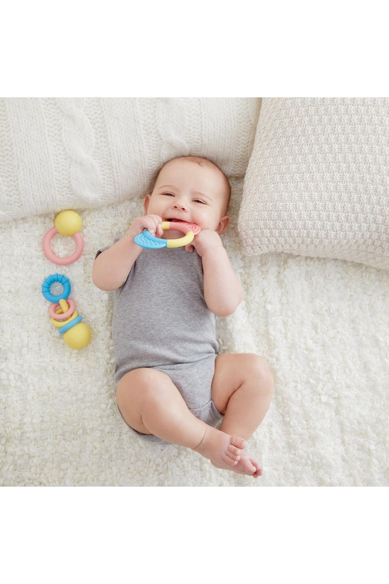 3 Piece Rattle & Teething Set For Babies, Alternate, color, Multicolored
