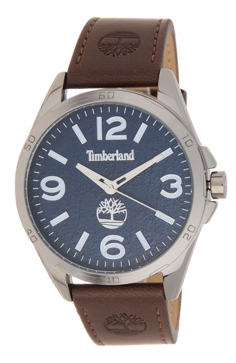 Classic Quartz Leather Strap Watch, 45mm