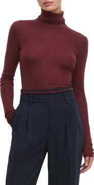 Favorite Daughter Amelia Rib Merino Wool Turtleneck Top