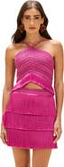 PatBO Amethyst Fringe Top