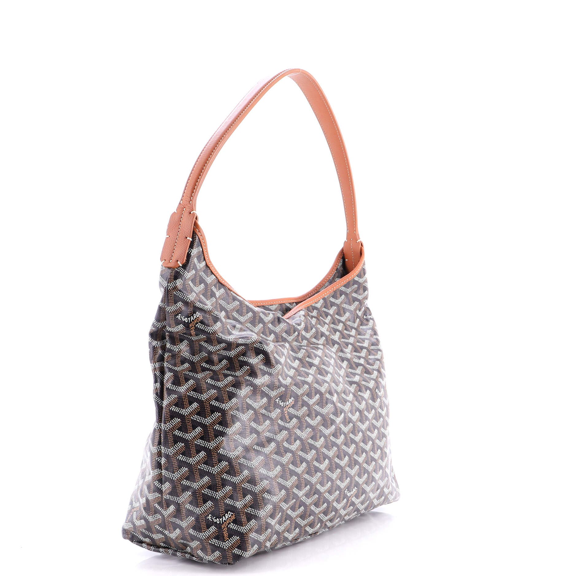 Pre-Owned Goyard Boheme Hobo Coated Canvas, Alternate, color, Brown