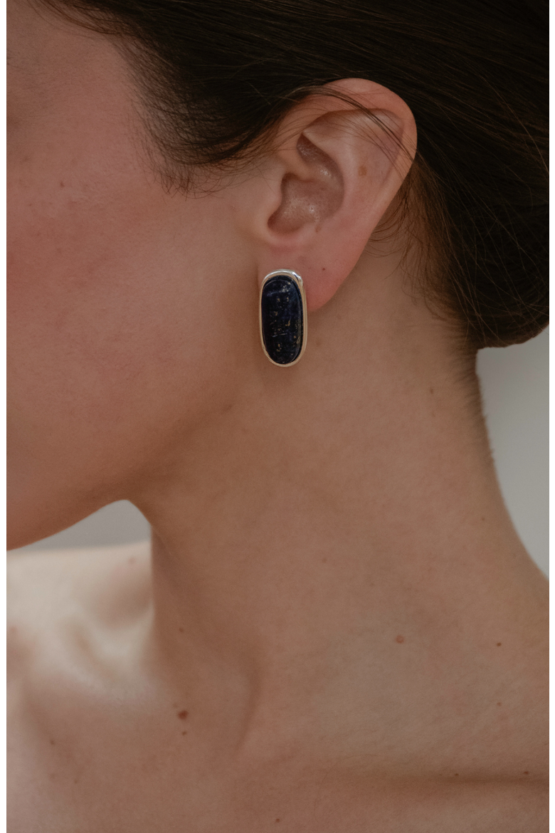 Kaia Earrings, Alternate, color, Navy / Silver