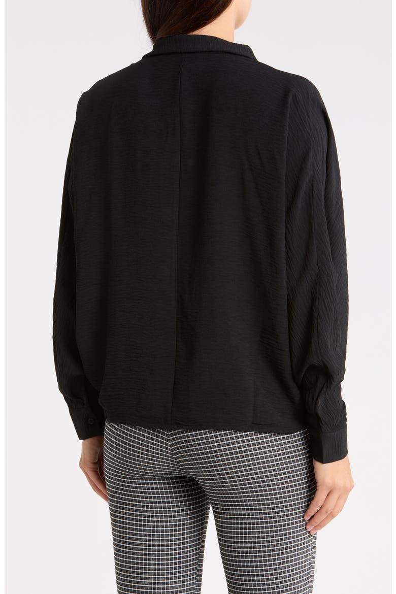 Long Sleeve High-Low Shirt, Alternate, color, BLACK