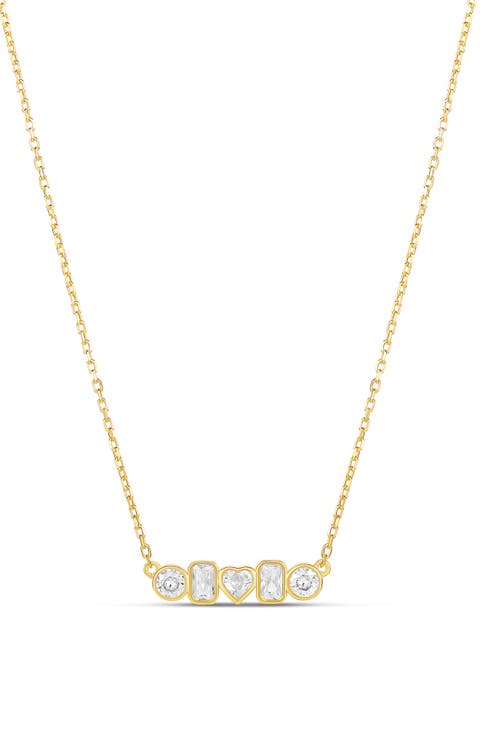 Multi Shape Bezel Pendant Necklace