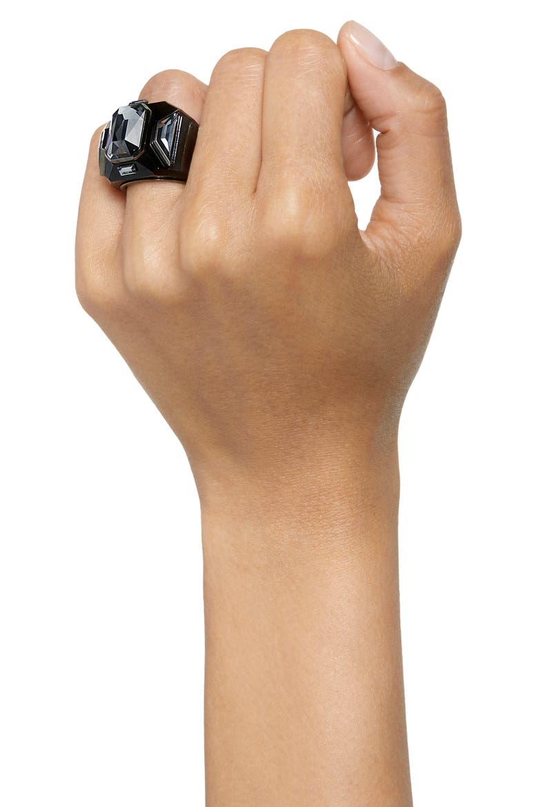 Chroma Crystal Statement Ring, Alternate, color, BLACK
