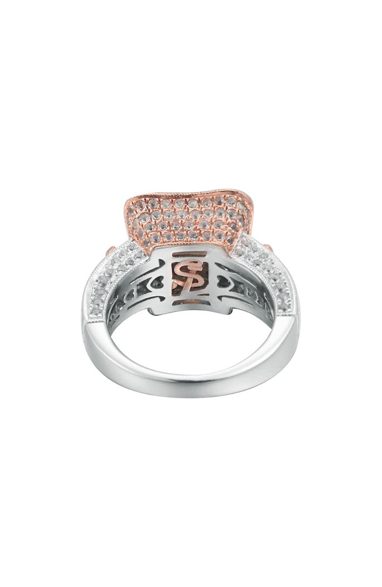 SUZY LEVIAN Two-Tone Smoky Quartz & White Topaz Halo Ring, Alternate, color, Brown