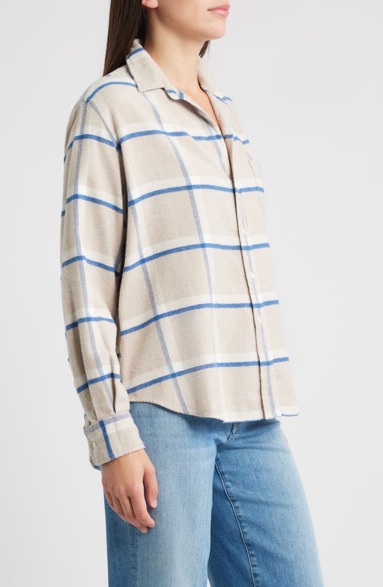 Frank & Eileen Plaid Relaxed Fit Cotton Button-Up Shirt, Alternate, color, Tan White Navy Plaid