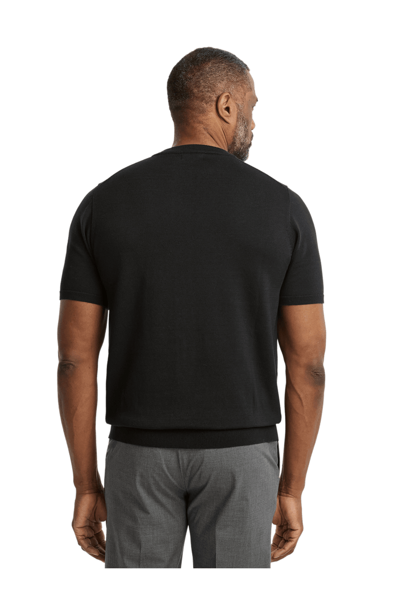 Paul Fredrick Supima Cotton Crew Neck Sweater, Alternate, color, Black