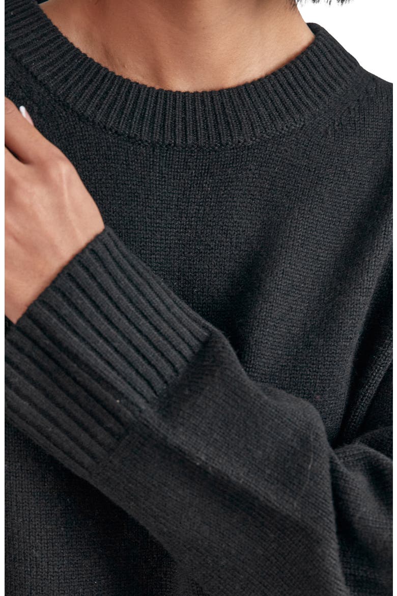Ella Wool & Cashmere Sweater, Alternate, color, BLACK