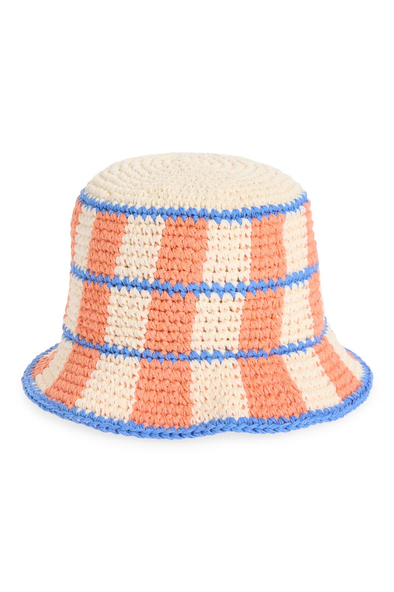 Crochet Bucket Hat, Main, color, IVORY- SIENNA MULTI
