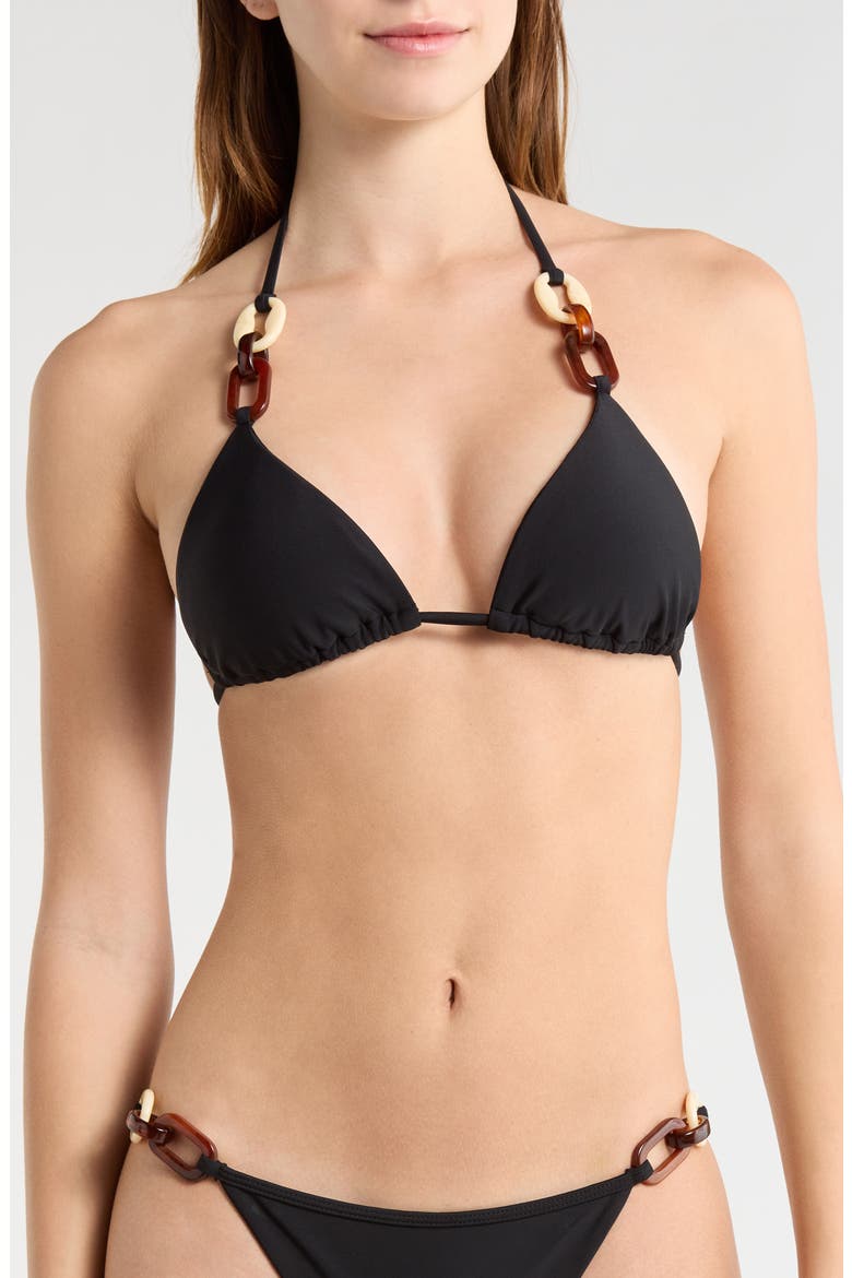 Nancy Triangle Bikini Top, Main, color, BLACK