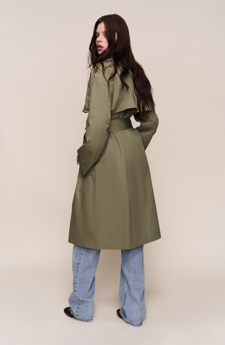 Guizio Classic Trench Coat, Alternate, color, Olive