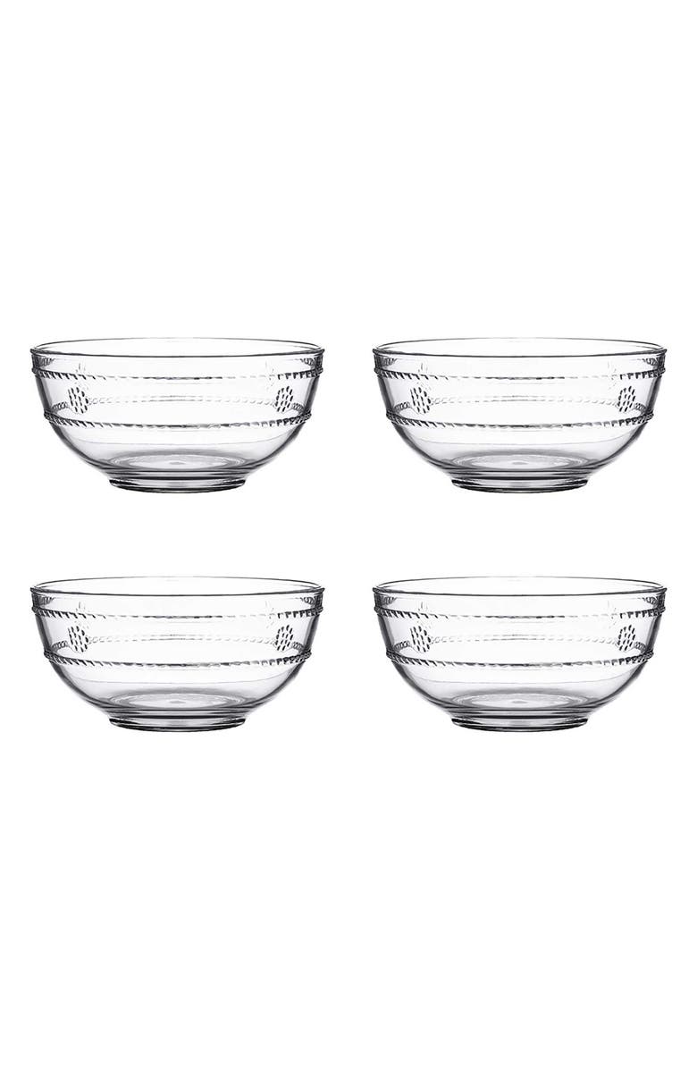 Juliska Isabella Set of 4 Acrylic Berry Bowls, Main, color, Clear