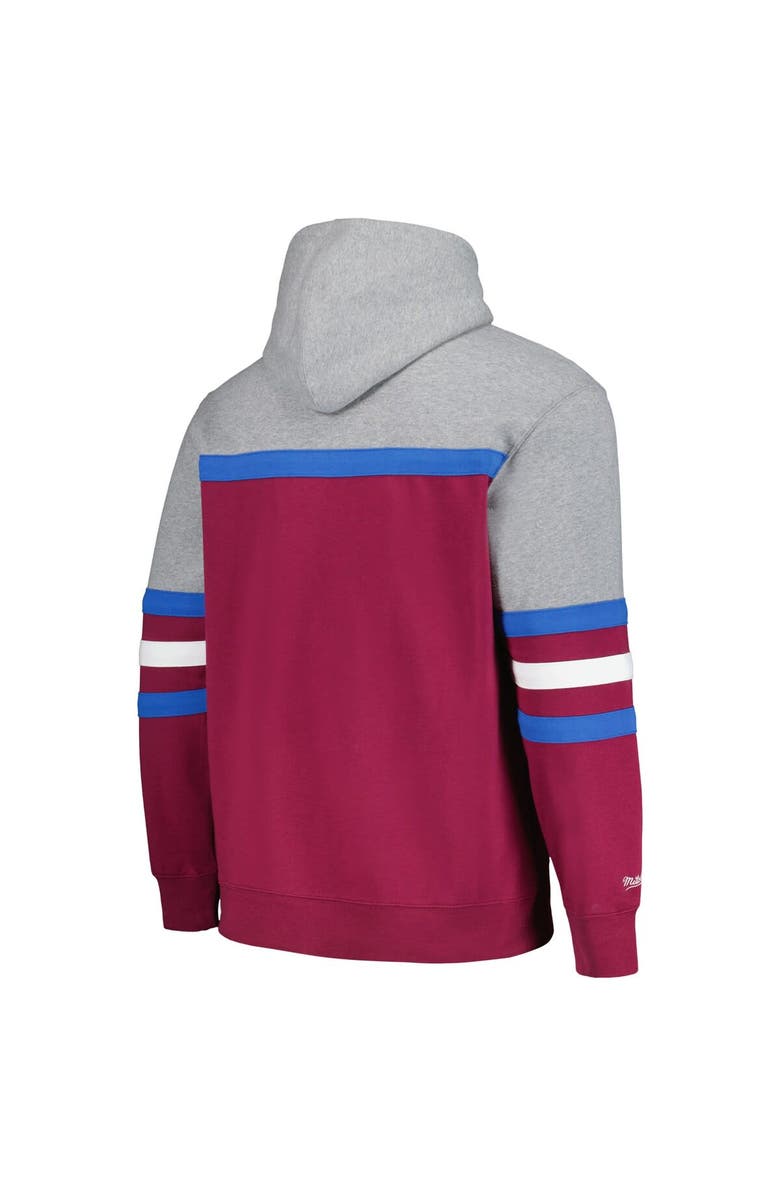 Mitchell & Ness Men's Mitchell & Ness Burgundy/Gray Colorado Avalanche Head Coach Pullover Hoodie, Alternate, color, Burgundy