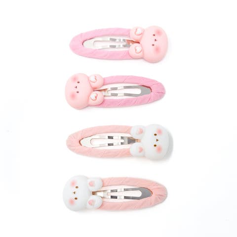4pc Bunny Hug Snap Clip Set
