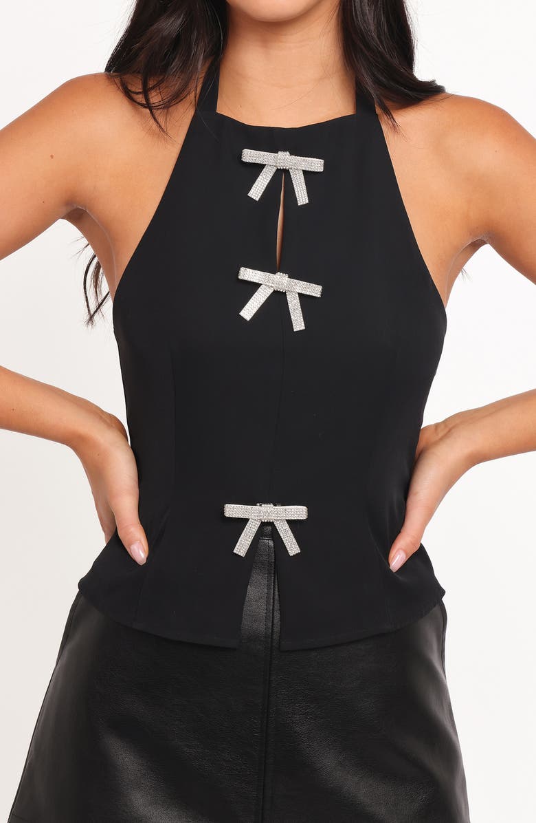 Petal & Pup Velma Rhinestone Bow Halter Top, Alternate, color,