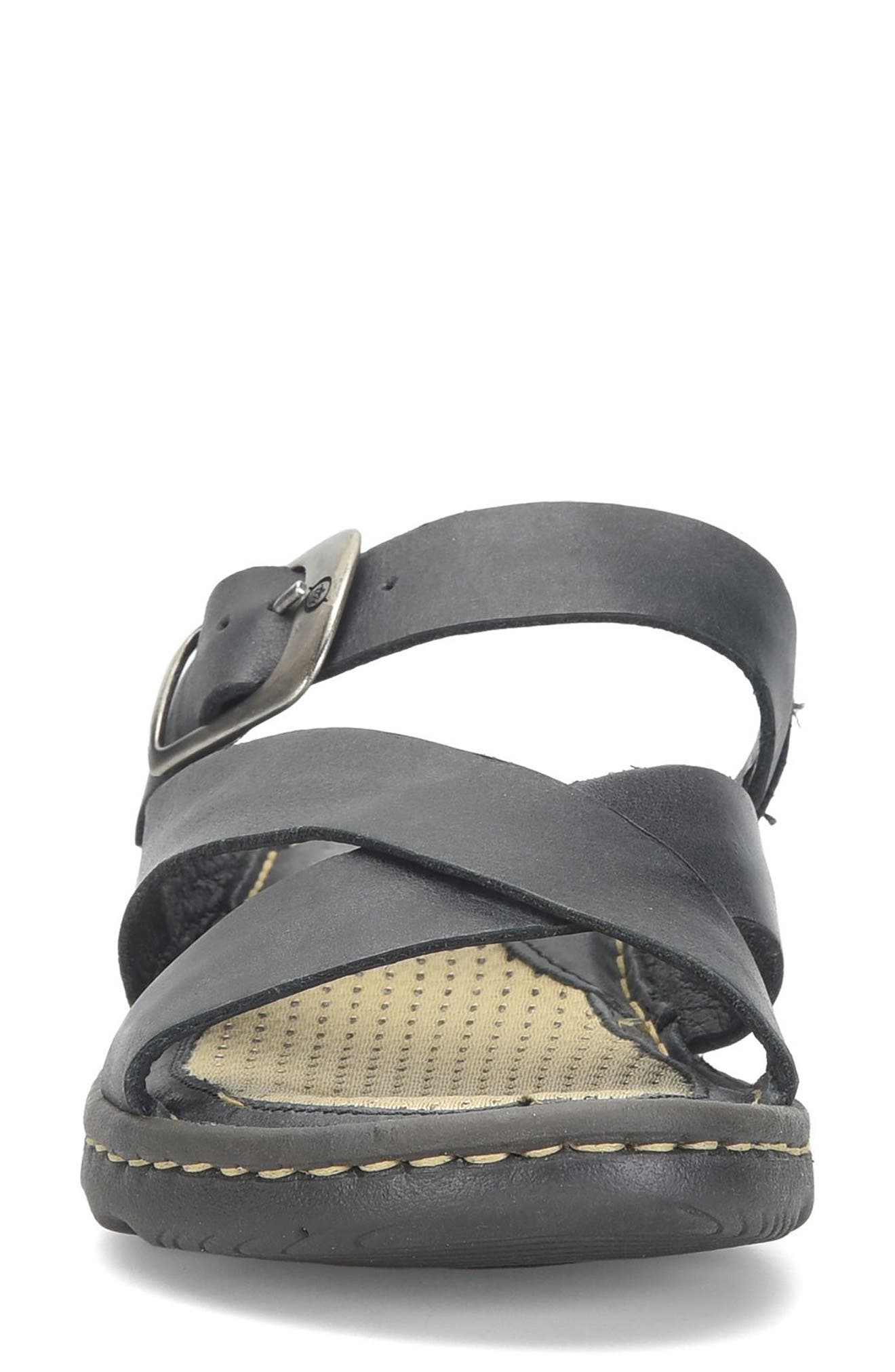 Børn Salas Slide Sandal, Alternate, color, Black Leather