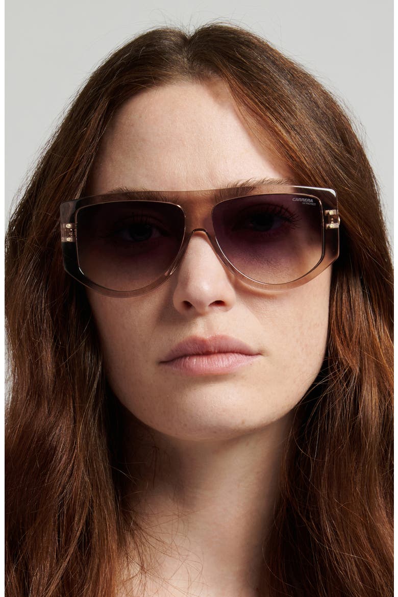 59mm Square Sunglasses, Alternate, color, NUDE/ DARK GREY SF
