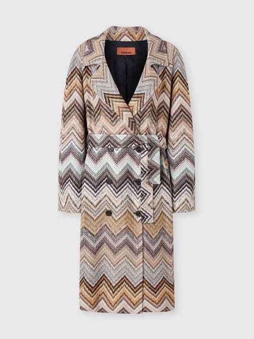 MISSONI MISSONI VISCOSE AND LAMÉ WOOL TRENCH COAT WITH BELT 