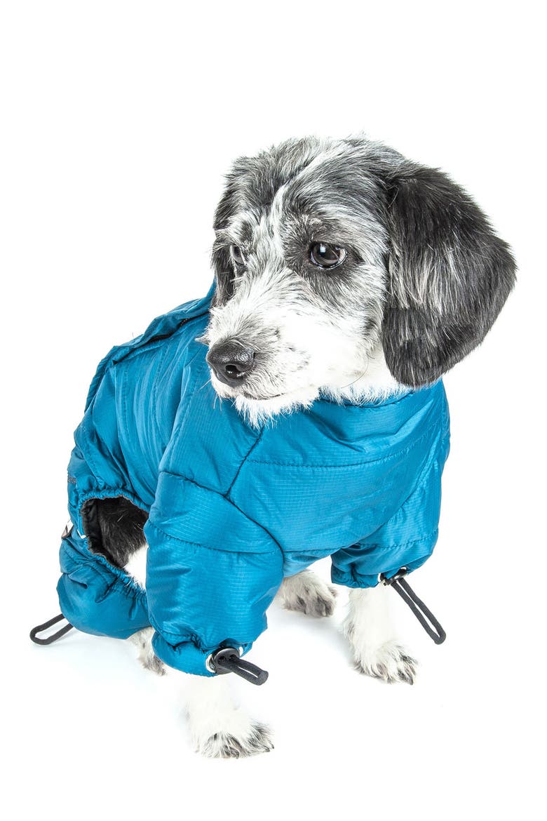 Helios Thunder-crackle Full-Body Waded-Plush Adjustable and 3M Reflective Dog Jacket, Alternate, color, BLUE WAVE