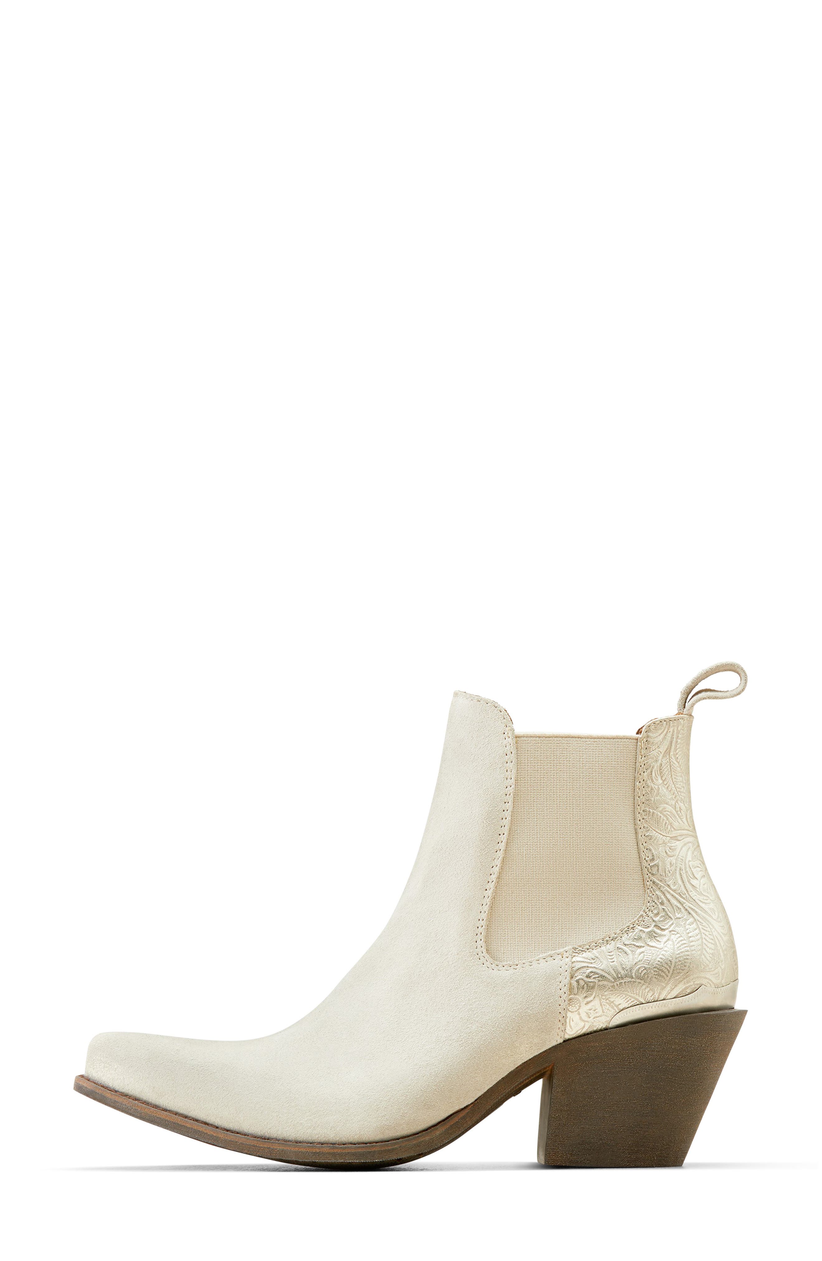 Ariat Bradley Western Chelsea Boot, Alternate, color, Cloud White/ Embossed Print