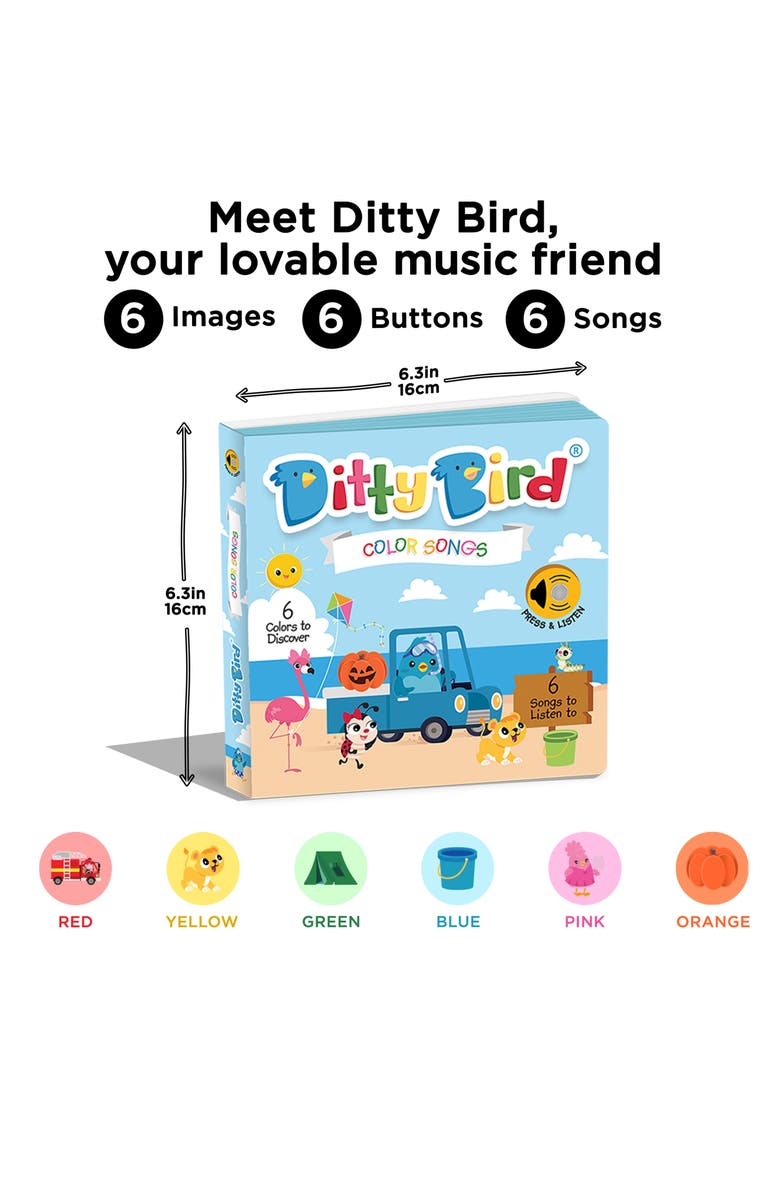 Ditty Bird Color Songs Interactive Musical Sound Book, Alternate, color, Blue
