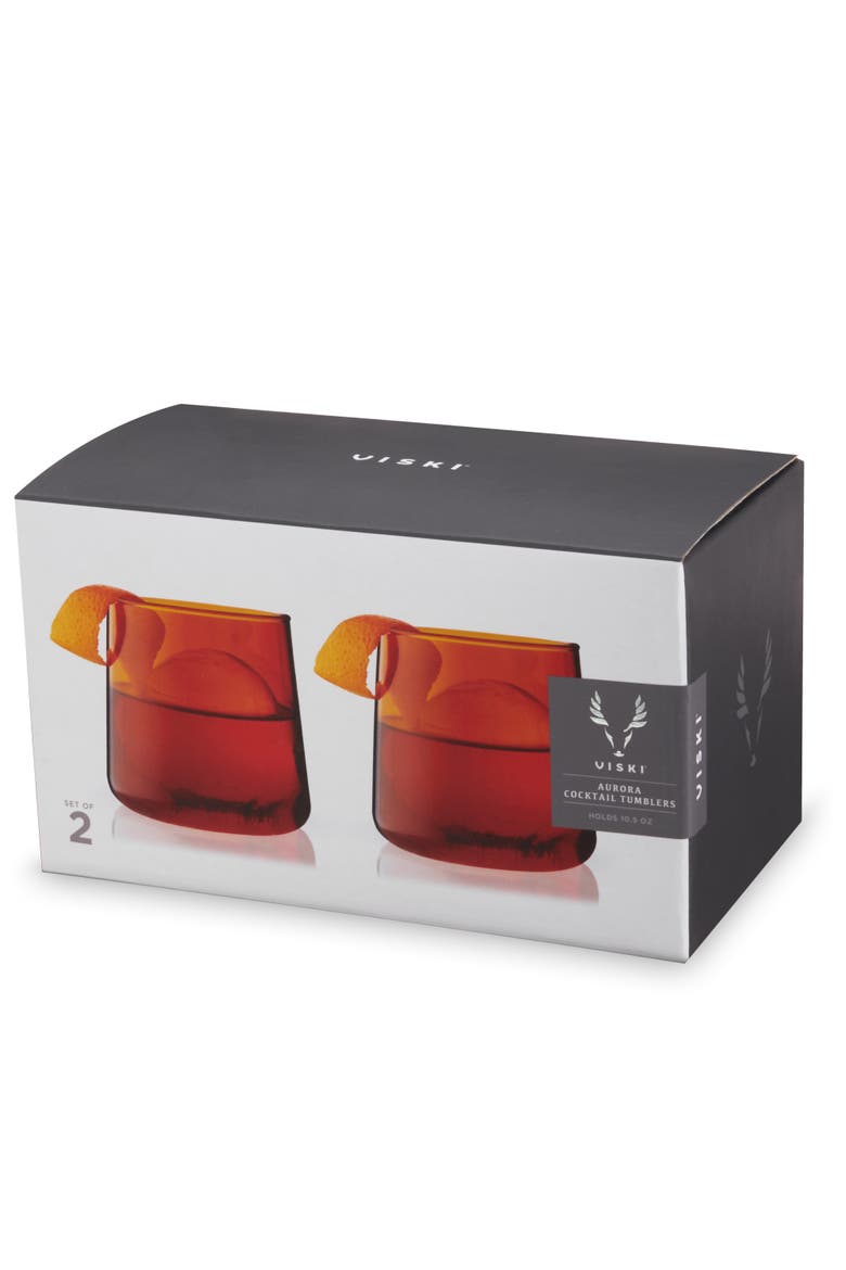Aurora Cocktail Tumblers, Alternate, color, Orange