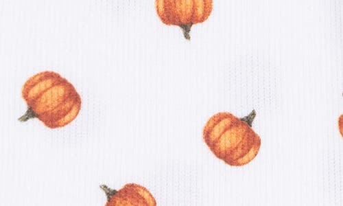 Angel Dear Little Pumpkin Ribbed Zip Footie In White