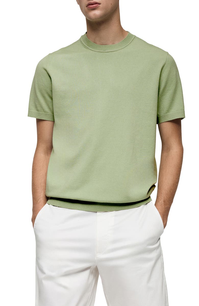 MANGO Regular Fit Short Sleeve Sweater, Main, color, 