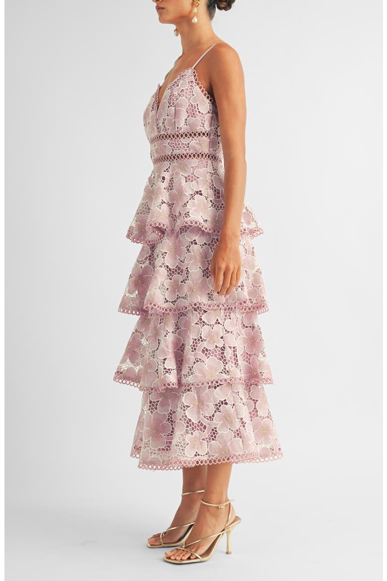 Eartha Eyelet Embroidery Midi Dress, Alternate, color, LAVENDER