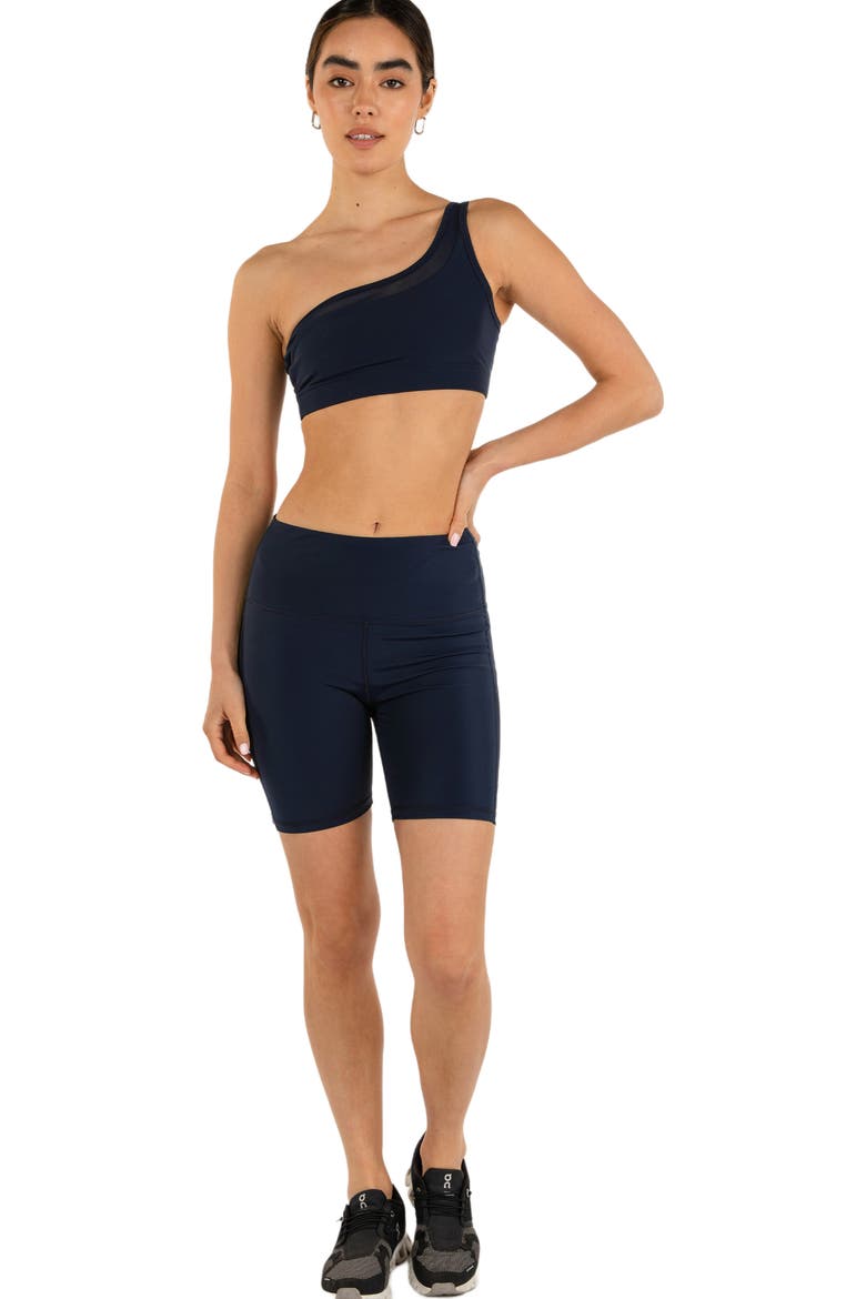 Incline Silkiflex High Waist Biker Short 6", Main, color, Cool Navy
