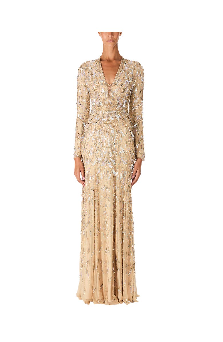 Jenny Packham Kaia Gown, Alternate, color, Almond