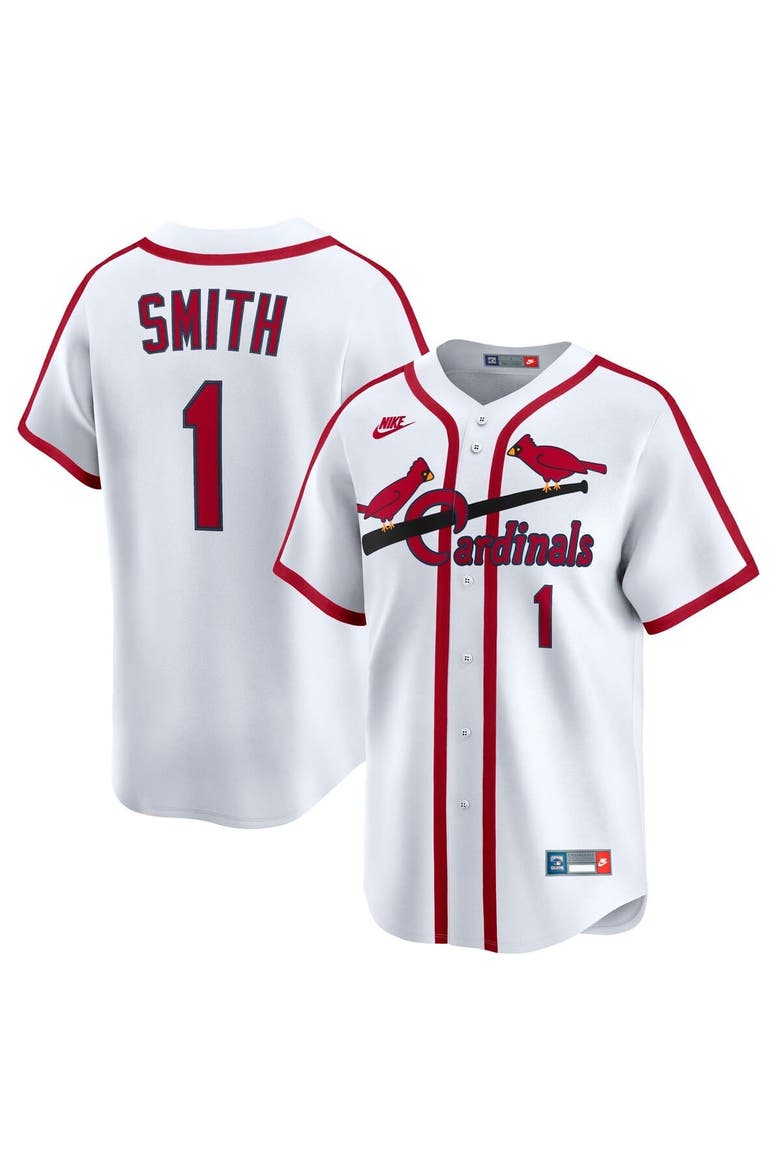 Men's Nike Ozzie Smith White St. Louis Cardinals Throwback Cooperstown Collection Limited Jersey, Main, color, White