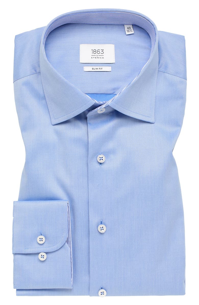 1863 by Eterna Luxury Slim Fit Non-Iron Dress Shirt, Alternate, color, Blue