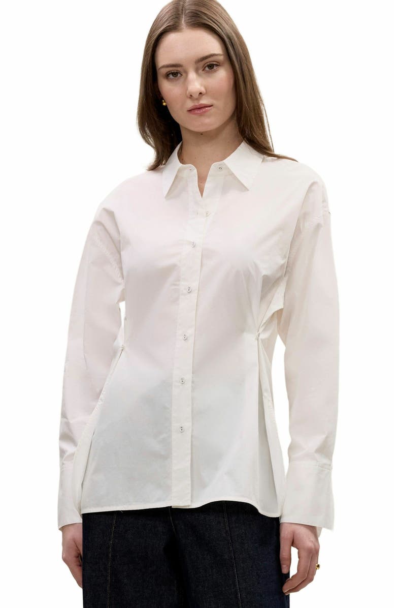 Rebecca Taylor Yara Poplin Shirt, Alternate, color, Milk