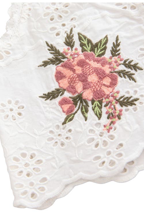 Next Kids' Floral Embroidered Eyelet Cotton Button-up Vest