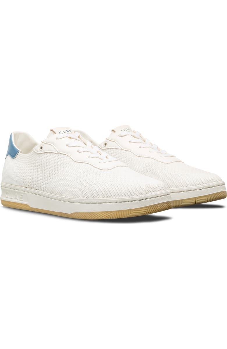 CLAE Malone Knit Low Top Sneaker, Main, color, White Cactus Blue Shadow
