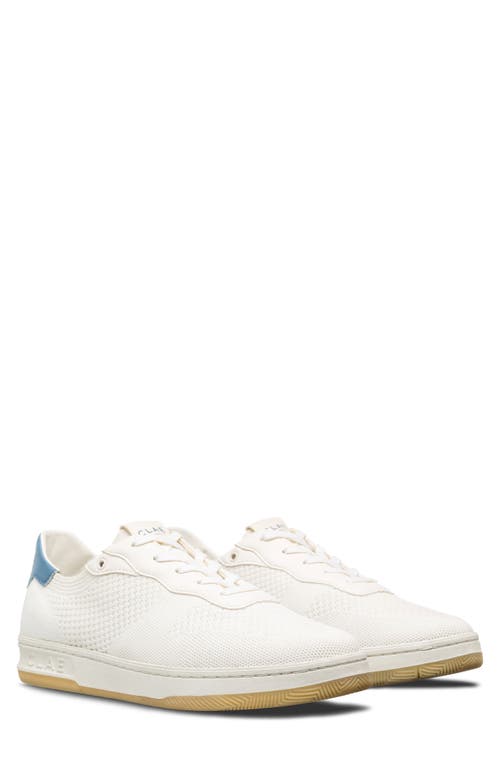 Clae Malone Knit Low Top Sneaker In White Cactus Blue Shadow