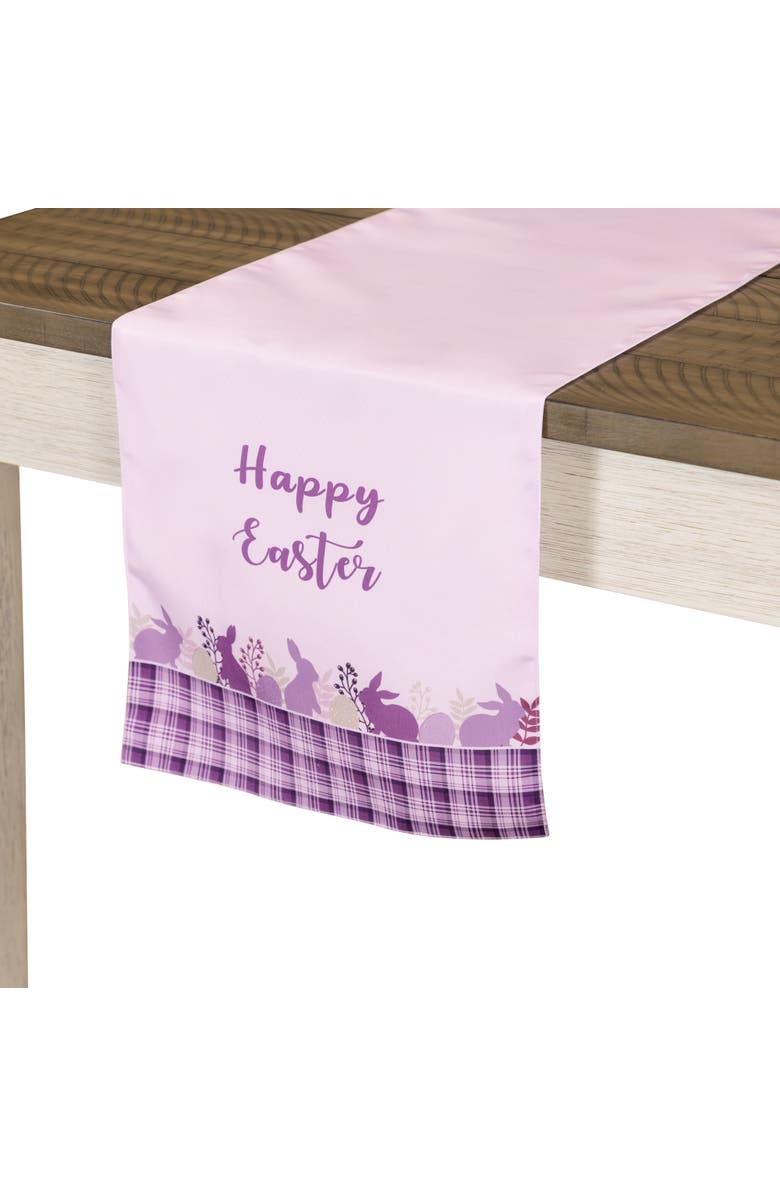 Northlight Happy Easter Plaid Table Runner - 72" - Purple, Alternate, color, Purple