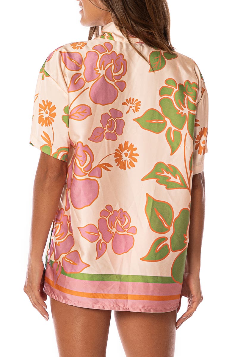Maaji Floating Blooms Noise Cover-Up Shirt, Alternate, color, Beige Floral