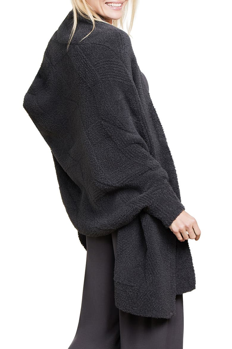 CozyChic® Cable Knit Blanket Wrap, Alternate, color, CARBON