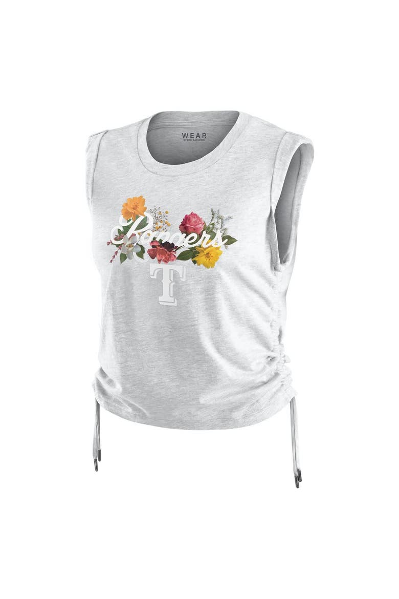 Women's WEAR by Erin Andrews  Heather Gray Texas Rangers Cinched Tank Top, Alternate, color, Heather Gray