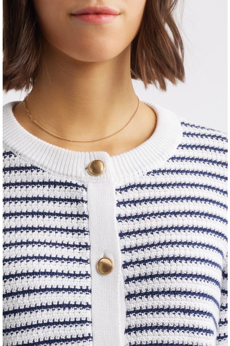 Piera Stripe Cardigan, Alternate, color, NAVY/WHITE LINEN