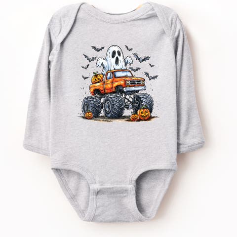 Monster Truck Ghost Infant Long Sleeve Bodysuit