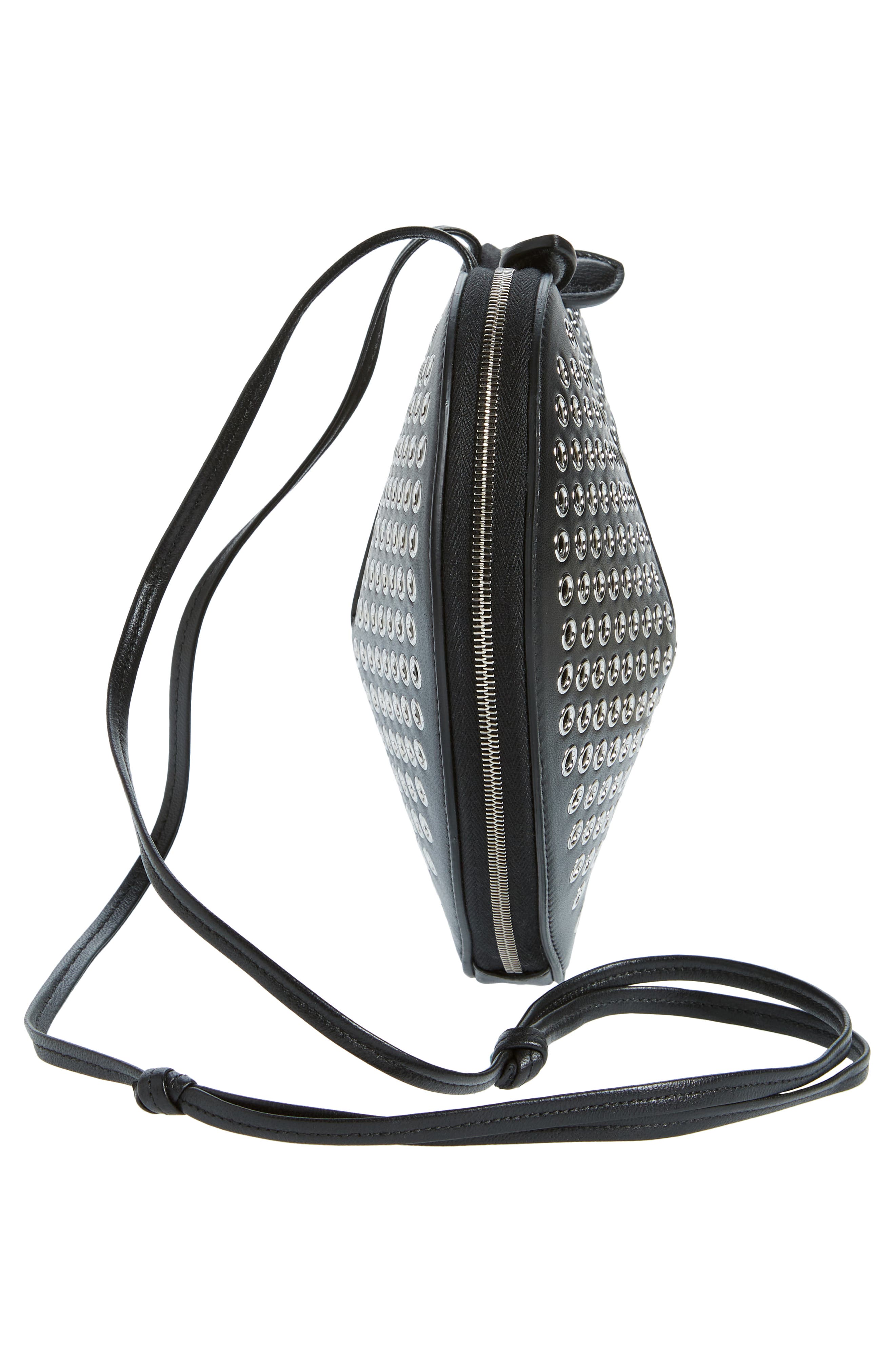 Alaïa Le Coeur Grommet Leather Crossbody Bag, Alternate, color, 