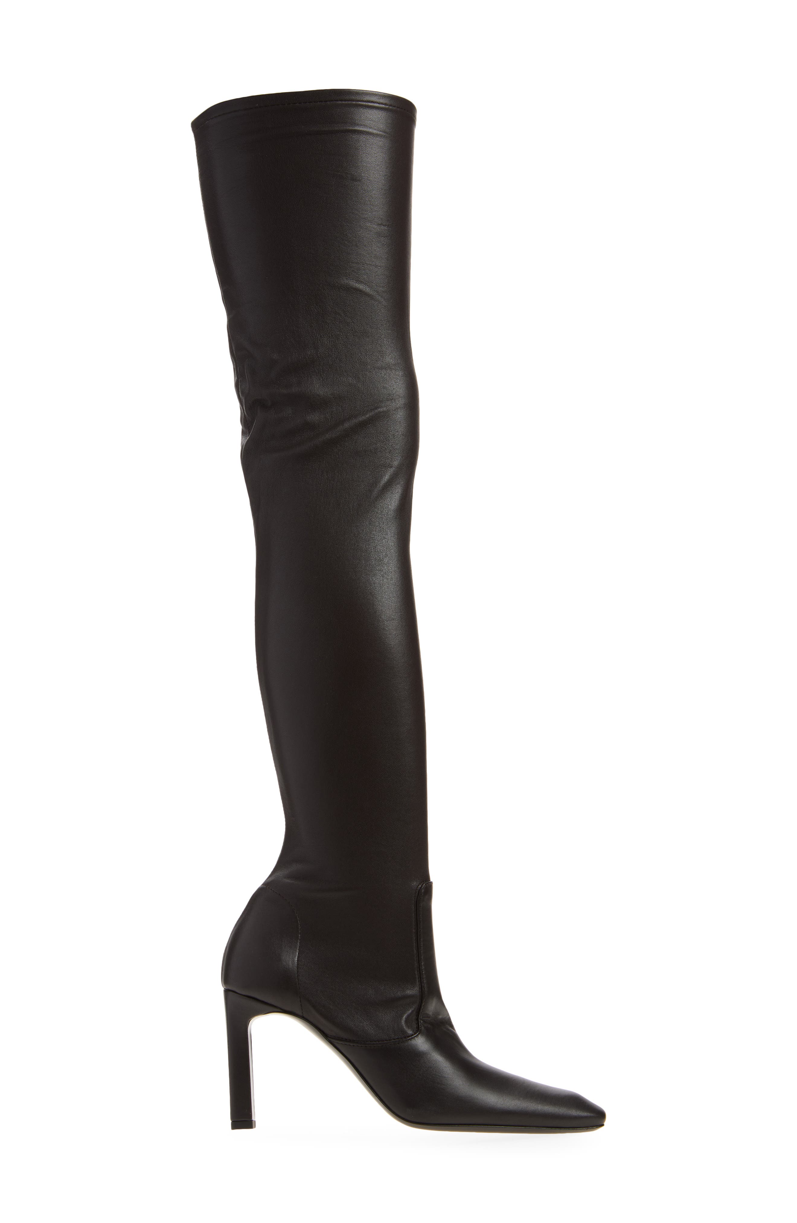 Leather Over the Knee Boot, Alternate, color, BARK