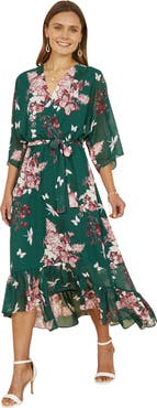 Yumi Floral Dipped Hem Dress